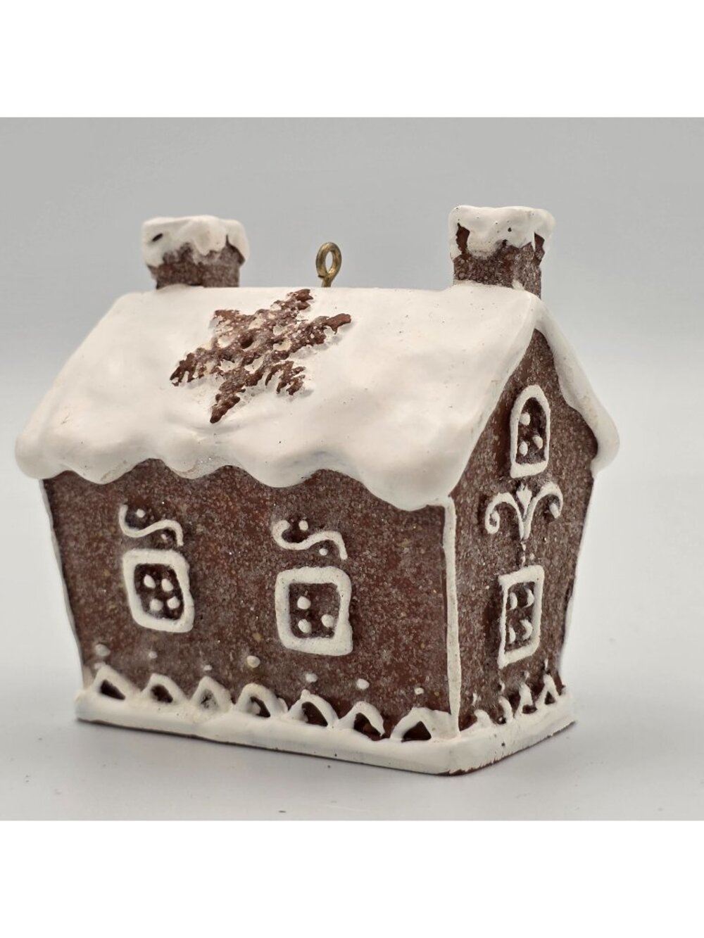 Midwest-CBK White Snowy Gingerbread House Ornament 2010 3D Hanging Decoration